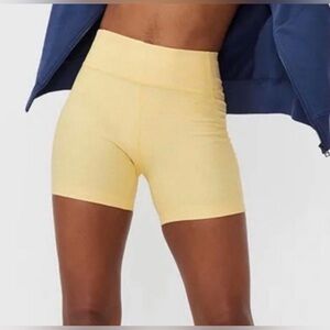 Outdoor Voices butter yellow High-Waisted Shorts
